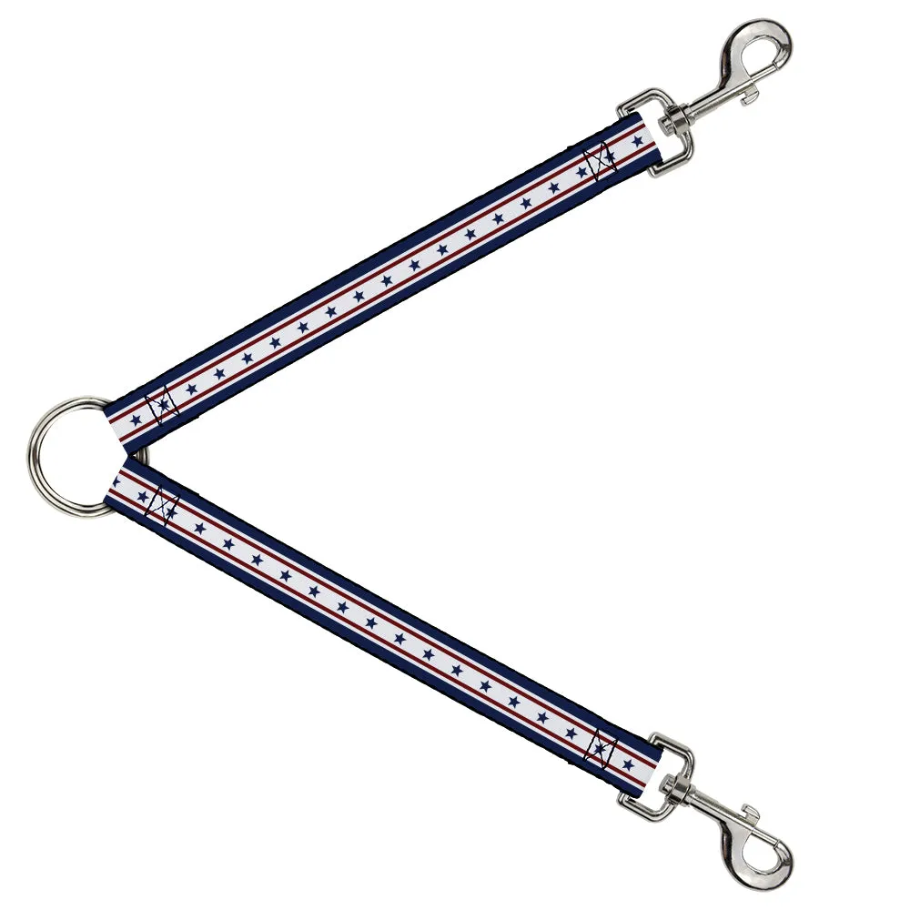 Dog Leash Splitter - Americana Stars & Stripes 6 Blue/White/Red