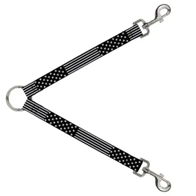 Dog Leash Splitter - Americana Stars & Stripes2 Black/White
