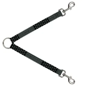 Dog Leash Splitter - Americana Stars & Stripes2 Weathered Black/Gray