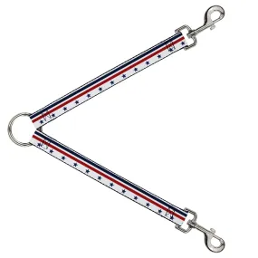 Dog Leash Splitter - Americana Stars & Stripes5 White/Blue/Red