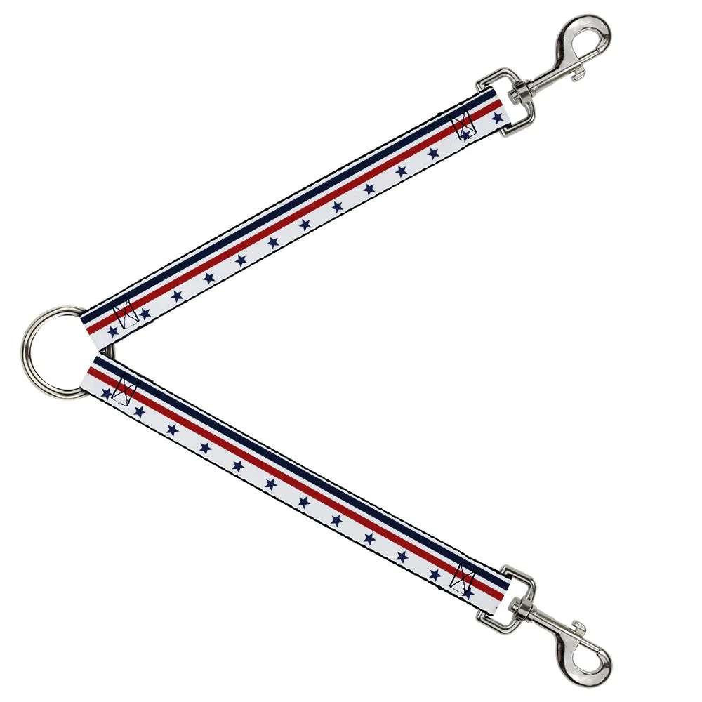 Dog Leash Splitter - Americana Stars & Stripes5 White/Blue/Red