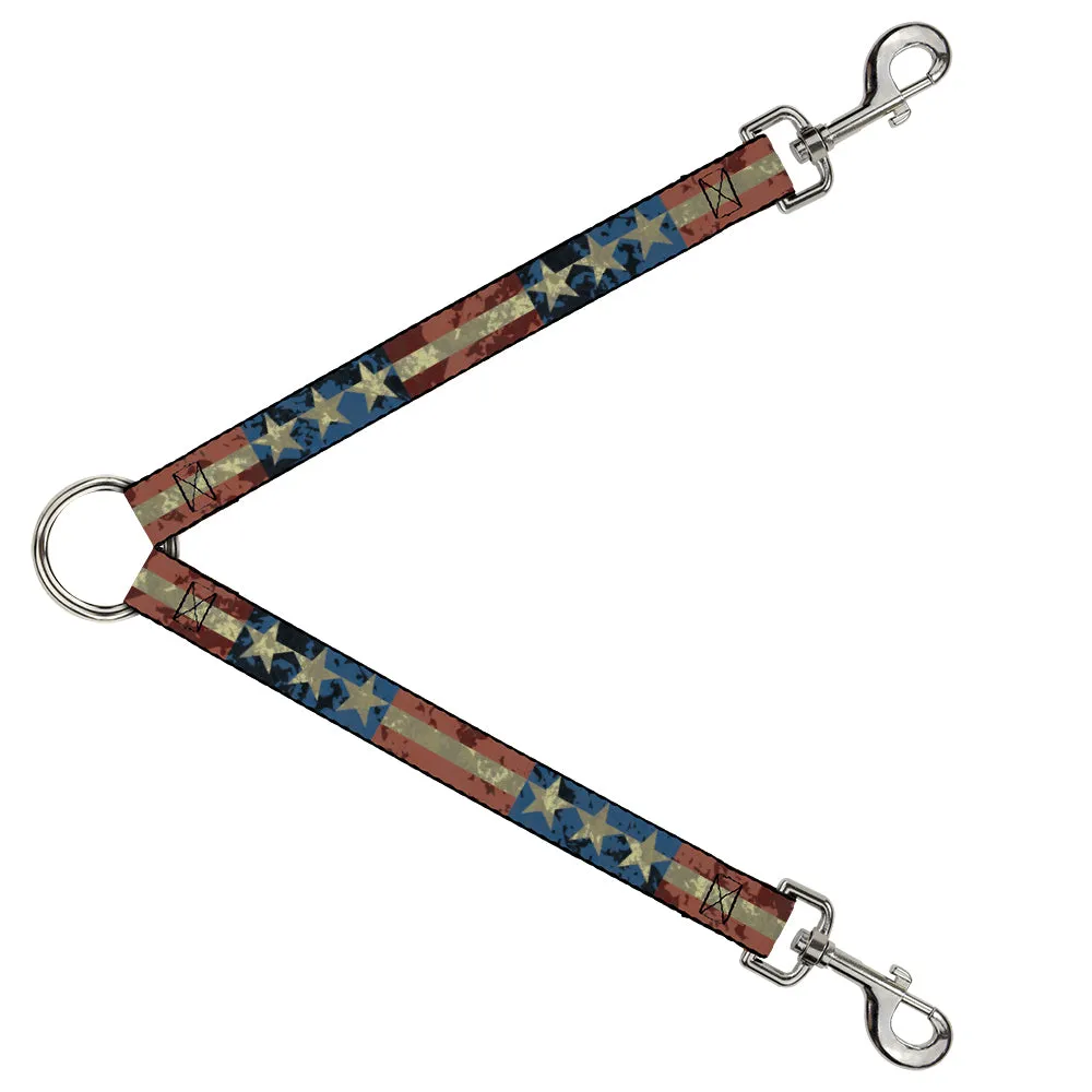 Dog Leash Splitter - Americana Vintage Stars & Stripes