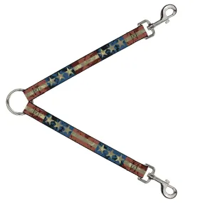 Dog Leash Splitter - Americana Vintage Stars & Stripes