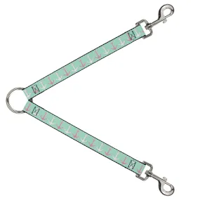 Dog Leash Splitter - Anchor2 C/U Green/Pink/White