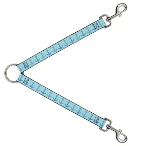 Dog Leash Splitter - Anchor2 C/U Turquoise/Blues