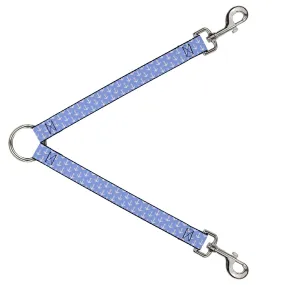 Dog Leash Splitter - Anchor2 Monogram Baby Blue/Baby Pink/White