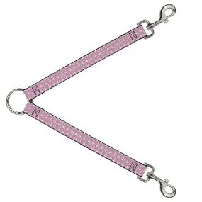Dog Leash Splitter - Anchor2 Monogram Baby Pink/Baby Blue/White