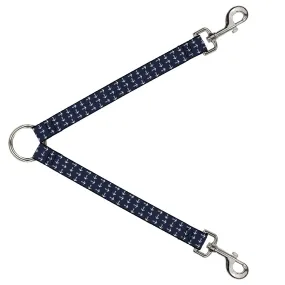 Dog Leash Splitter - Anchors Navy/White