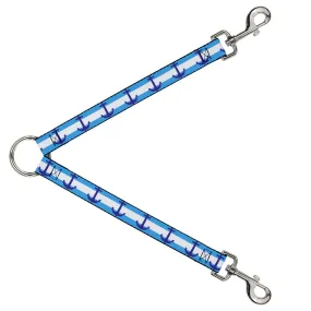 Dog Leash Splitter - Anchor/Stripe Blues/White