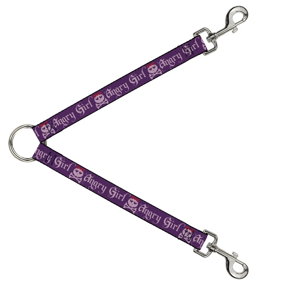 Dog Leash Splitter - Angry Girl Purple/Pink