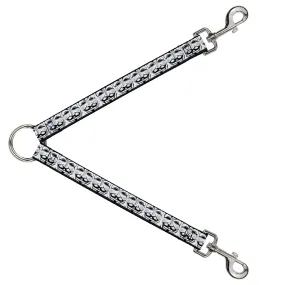 Dog Leash Splitter - Anonymous Face CLOSE-UP Repeat White/Black/Gray
