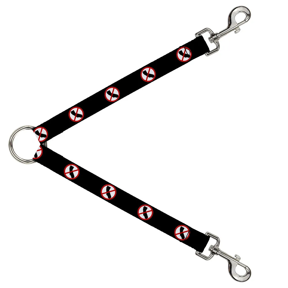 Dog Leash Splitter - Anti-California Logo Black/Red/White