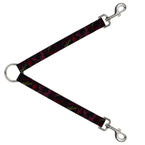 Dog Leash Splitter - Antlers Black/Burgundy/Gold