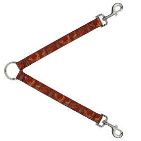 Dog Leash Splitter - Antlers Brown/Turquoise/Gold