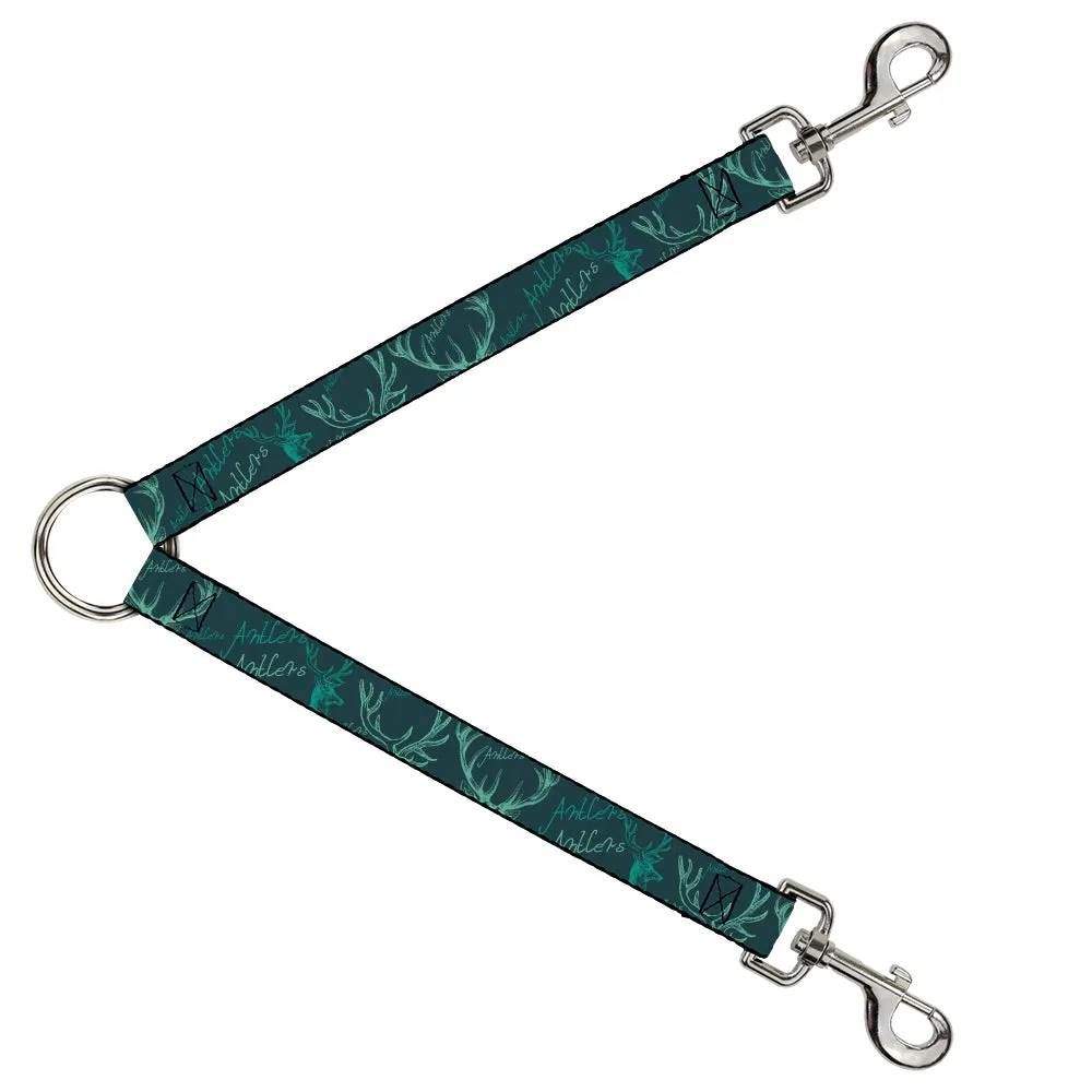 Dog Leash Splitter - Antlers Turquoise