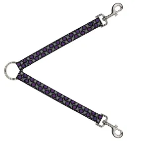 Dog Leash Splitter - Argyle Black/Gray/Purple