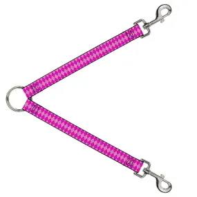 Dog Leash Splitter - Argyle Pink/Fuchsia/Blue
