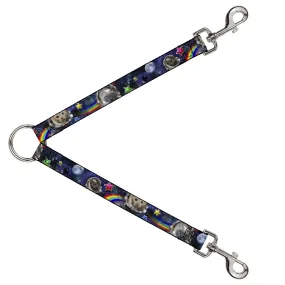 Dog Leash Splitter - Astronaut Cats in Space/Rainbows/Stars