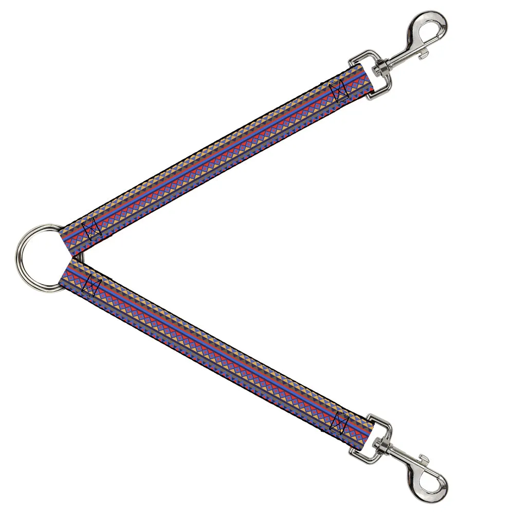 Dog Leash Splitter - Aztec15 Blues/Yellow/Orange/Gray
