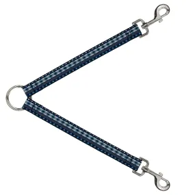 Dog Leash Splitter - Aztec4 Blues/White/Gray