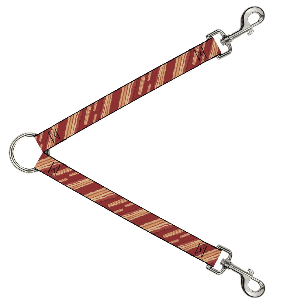 Dog Leash Splitter - Bacon Slices Red