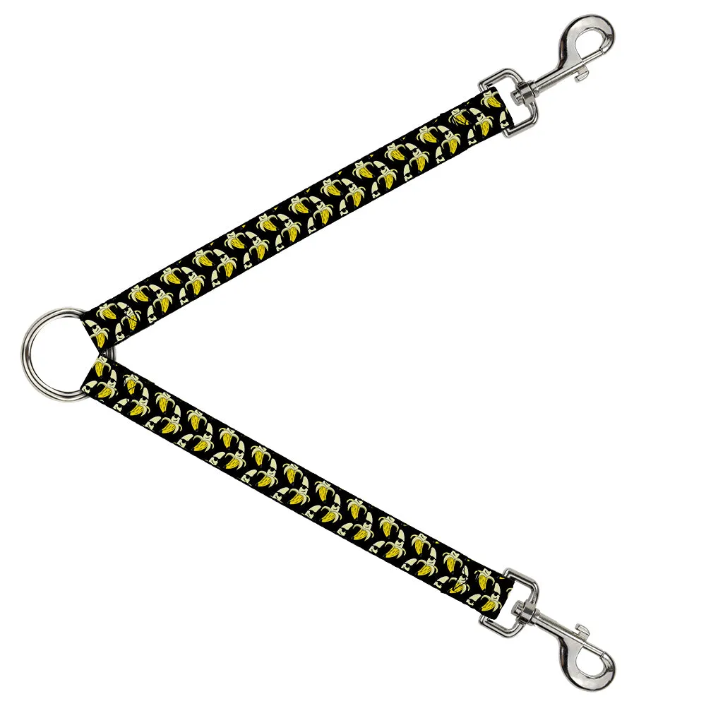 Dog Leash Splitter - Banana Peeled w/Sunglasses Black/Yellow