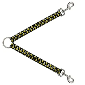 Dog Leash Splitter - Banana Peeled w/Sunglasses Black/Yellow