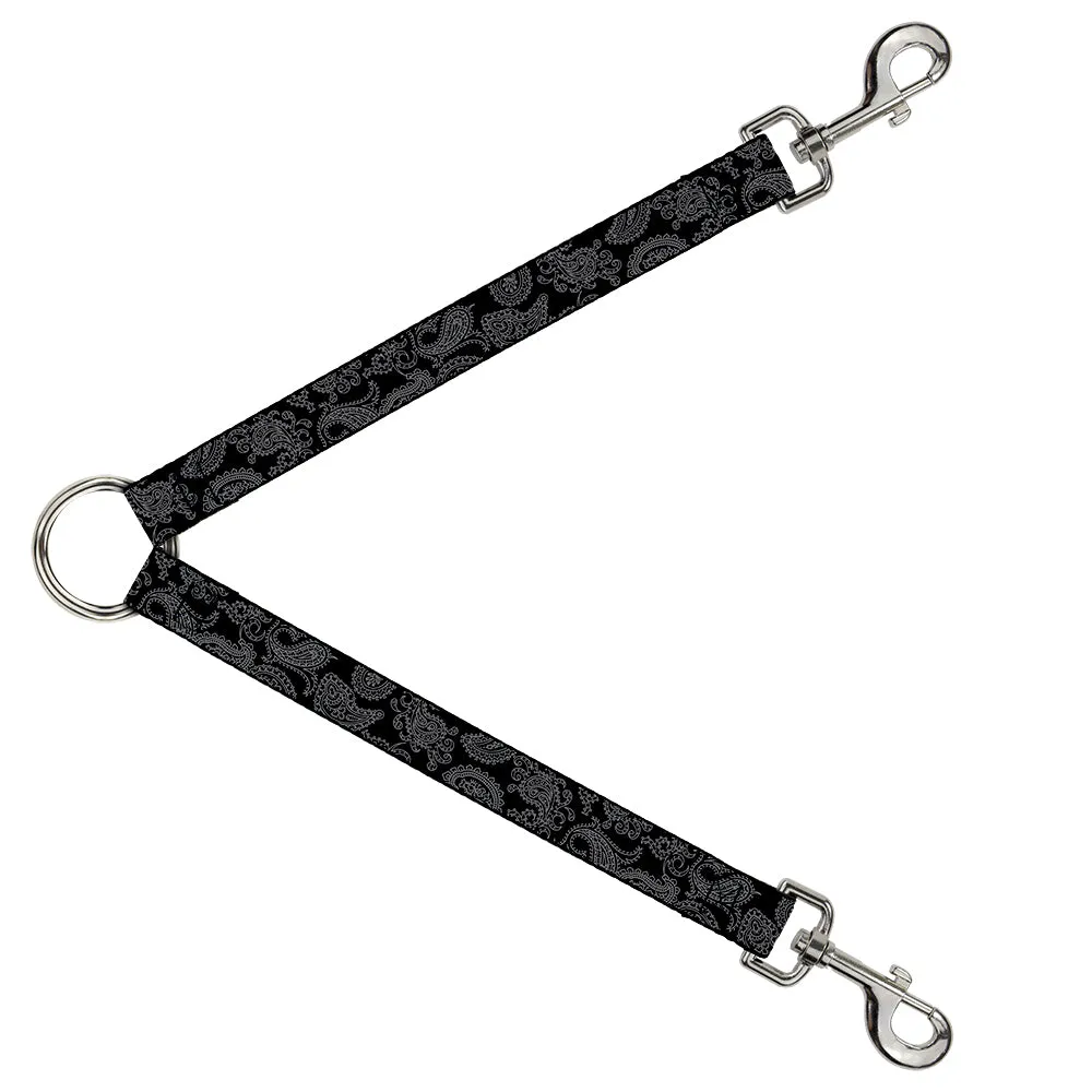 Dog Leash Splitter - Bandana Black/Gray