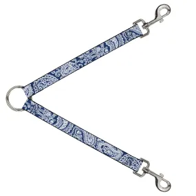 Dog Leash Splitter - Bandana/Skulls Royal/White