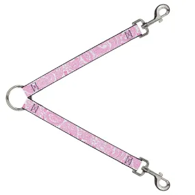 Dog Leash Splitter - Bandana/Skulls White/Pink Dog Leash Splitter - Bandana/Skulls White/Pink