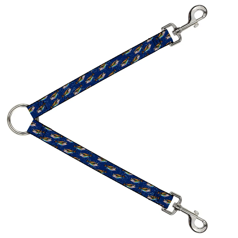 Dog Leash Splitter - Bass Fish/Water Bubbles