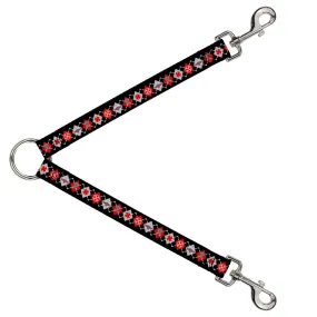Dog Leash Splitter - BD Argyle Black/Red/Gray