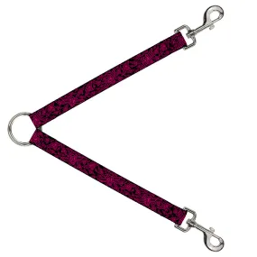 Dog Leash Splitter - BD Logo Scattered Black/Fuchsia
