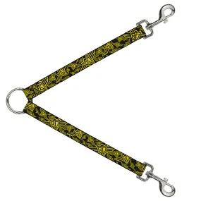 Dog Leash Splitter - BD Logo Scattered Black/Yellow