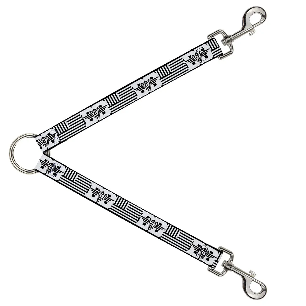 Dog Leash Splitter - BD Logo/American Stripe Flag White/Black