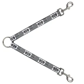 Dog Leash Splitter - BD Logo/American Stripe Flag White/Black