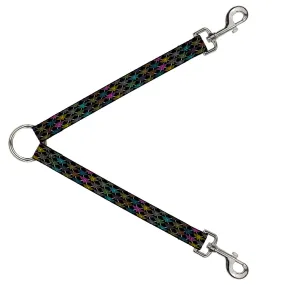 Dog Leash Splitter - BD Monogram Black/Multi Neon