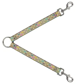 Dog Leash Splitter - BD Monogram Tan/Multi Neon
