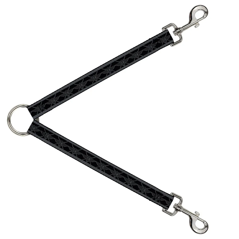Dog Leash Splitter - BD Monogram2 Black/Gray
