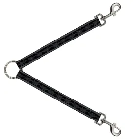 Dog Leash Splitter - BD Monogram2 Black/Gray