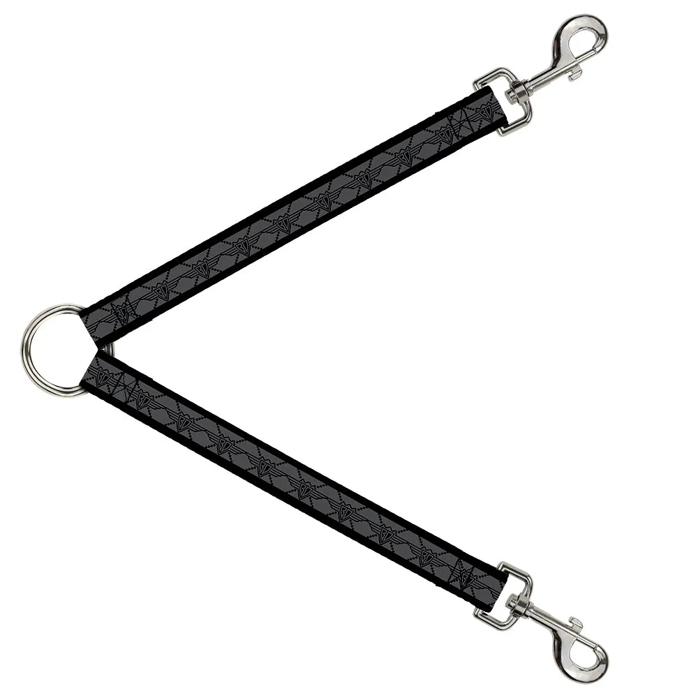 Dog Leash Splitter - BD Monogram2 Gray/Black
