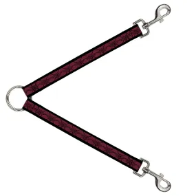 Dog Leash Splitter - BD Monogram2 Red/Black