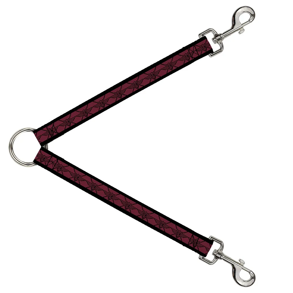 Dog Leash Splitter - BD Monogram2 Red/Black