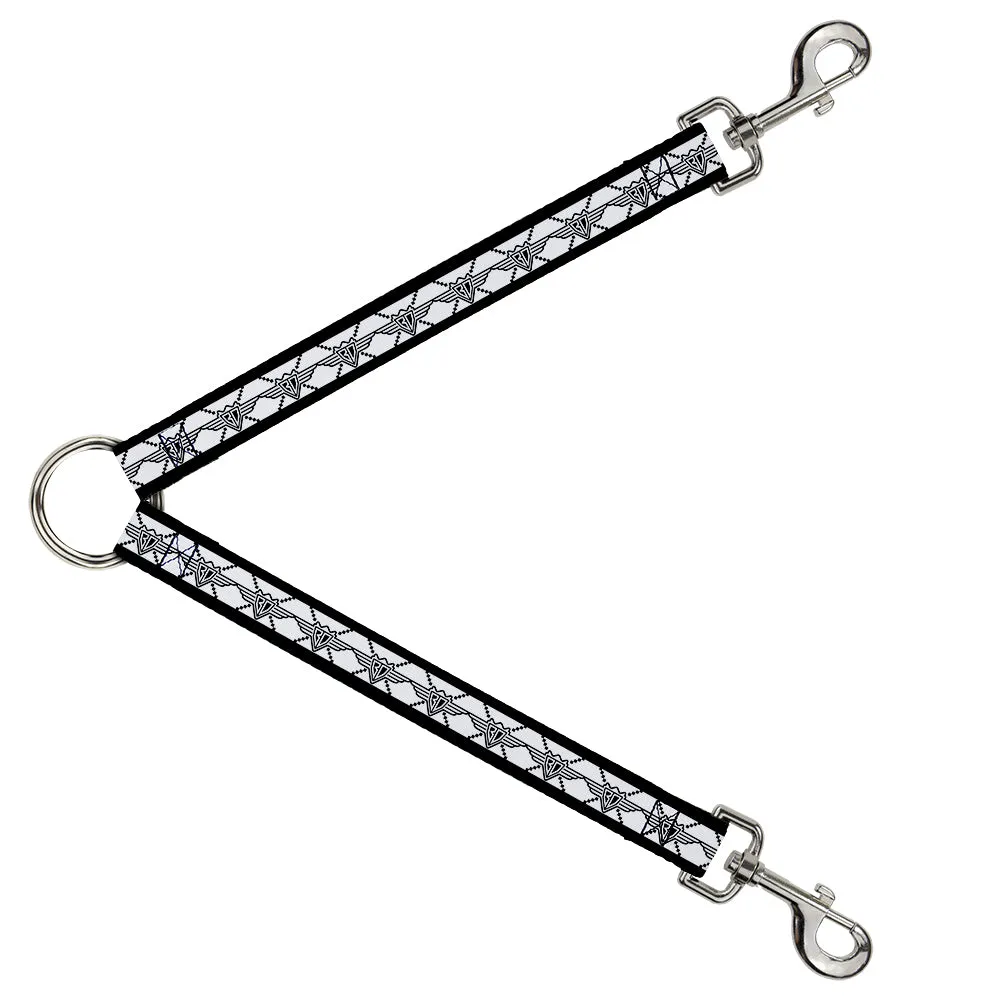 Dog Leash Splitter - BD Monogram2 White/Black