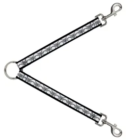 Dog Leash Splitter - BD Monogram2 White/Black