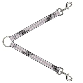 Dog Leash Splitter - BD Plaid White/Gray/Red