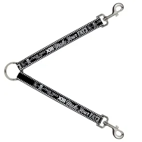 Dog Leash Splitter - BD Skull MAKE YOUR FATE Black/White