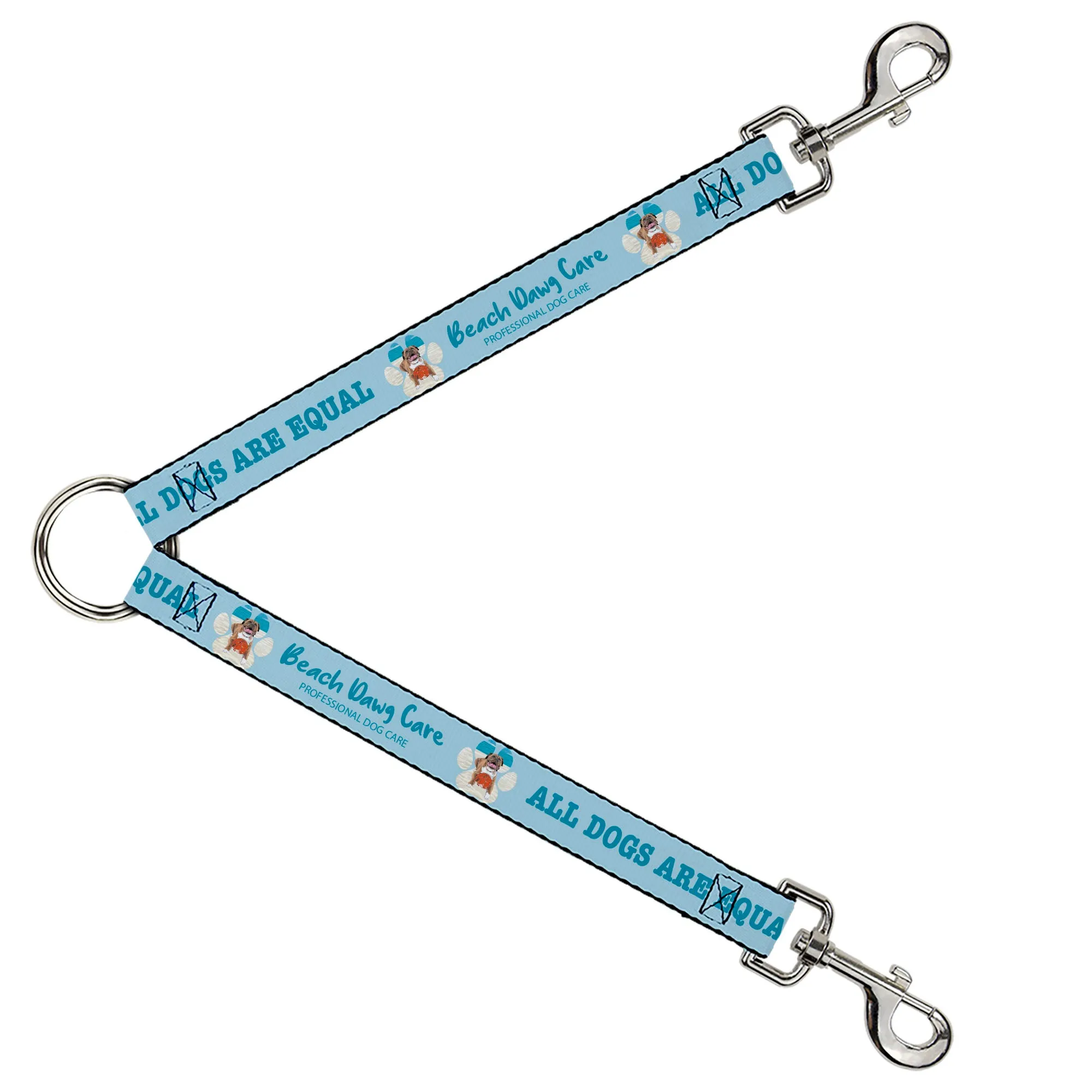 Dog Leash Splitter - BEACH DAWG CARE ALL DOGS ARE EQUAL Blues