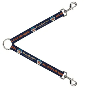 Dog Leash Splitter - BEACH DAWG CARE ALL DOGS ARE EQUAL Navy/Oange