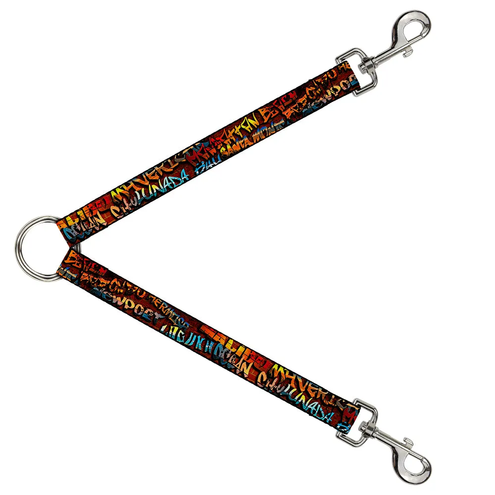 Dog Leash Splitter - Beach Tags Stacked Brick Wall/Beach Scenes